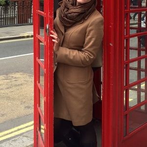 Wool double-breasted camel coat